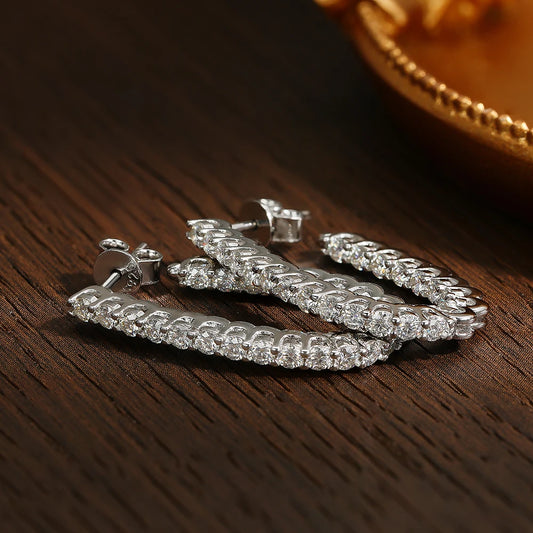 All Moissanite Earrings for Women, Luxury Earring Jewelry S925 Sterling Sliver Plated, 18k Gold Ear Stud