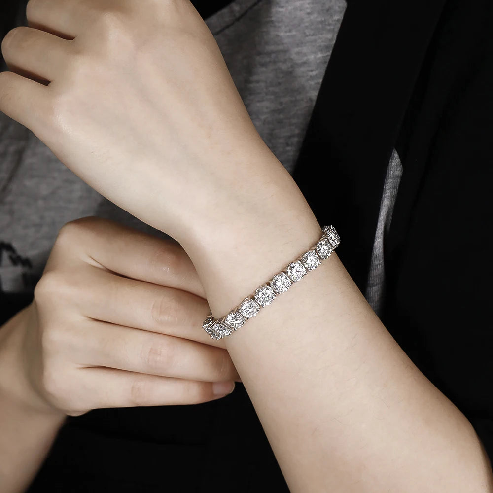 6.5mm D Color Moissanite Tennis Bracelet | S925 Silver Bracelet