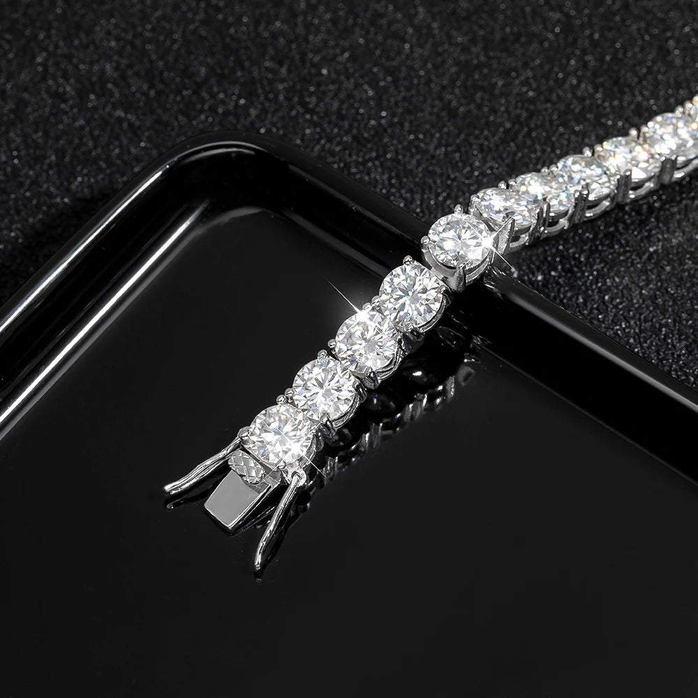 6.5mm D Color Moissanite Tennis Bracelet | S925 Silver Bracelet