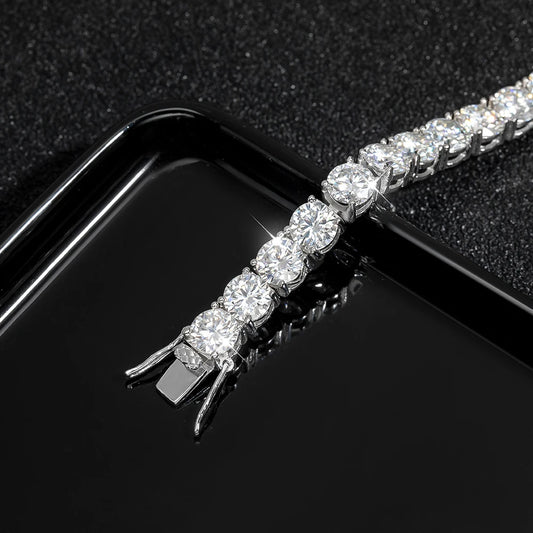 6.5mm D Color Moissanite Tennis Bracelet | S925 Silver Bracelet