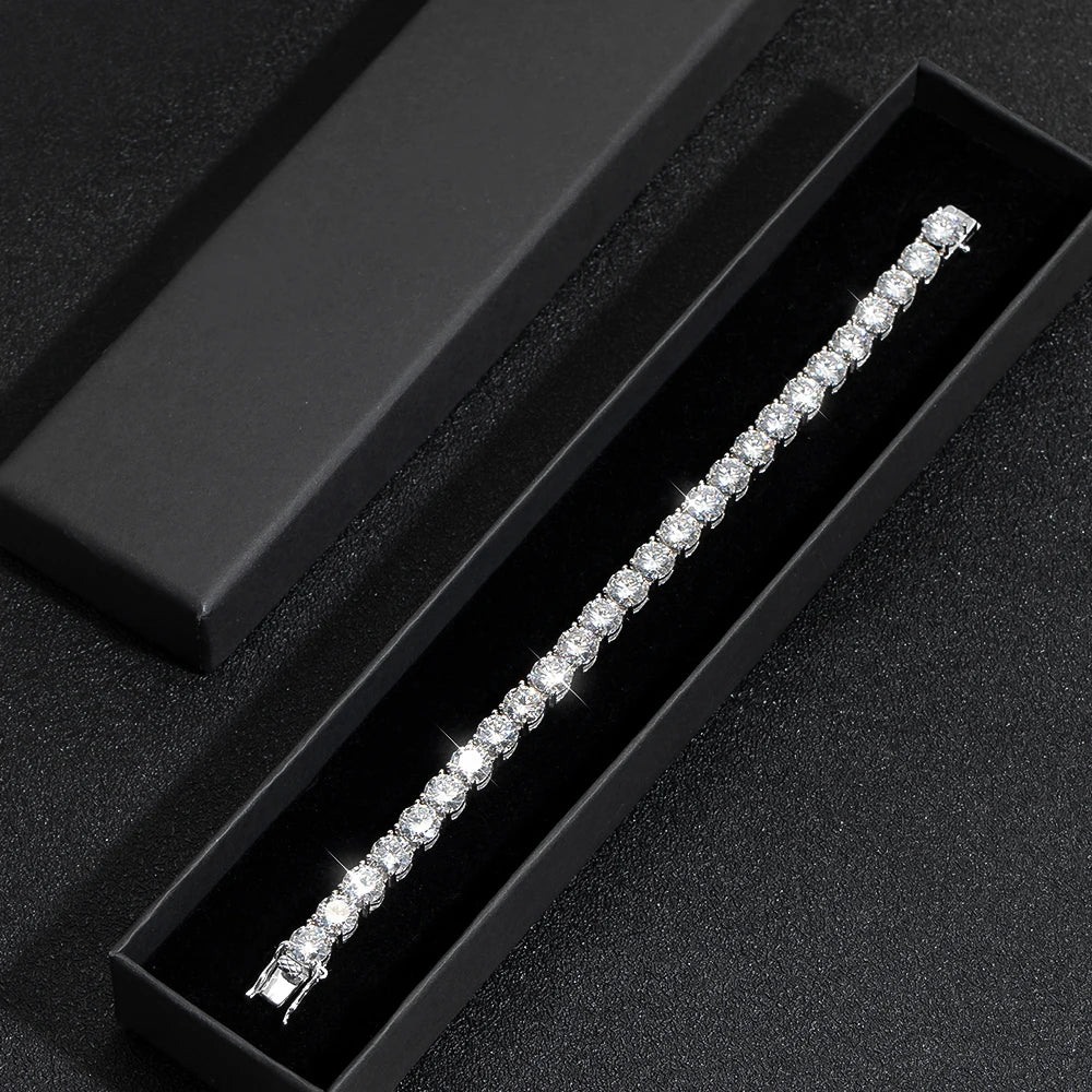 6.5mm D Color Moissanite Tennis Bracelet | S925 Silver Bracelet