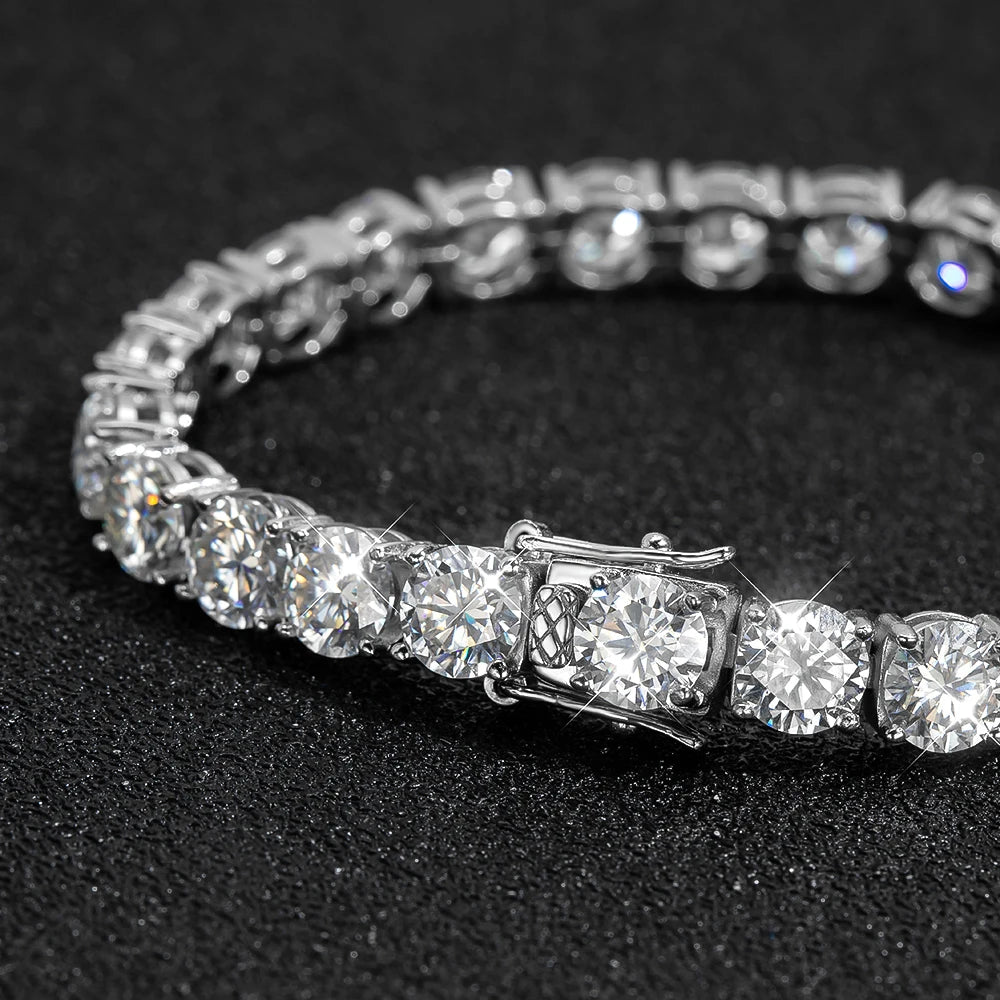 6.5mm D Color Moissanite Tennis Bracelet | S925 Silver Bracelet