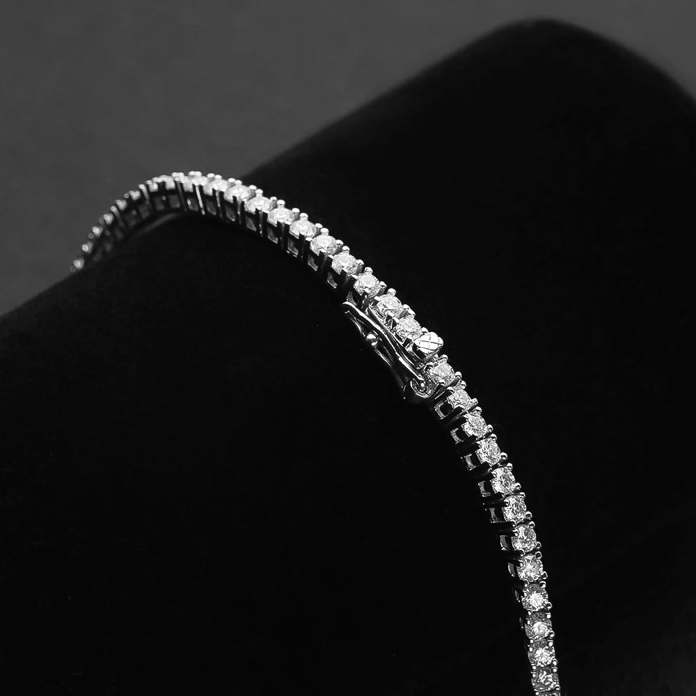 2.5mm Moissanite Tennis Necklace | Full Diamonds Pendant with GRA Certificate S925 | Sterling Silver Jewelry for Women
