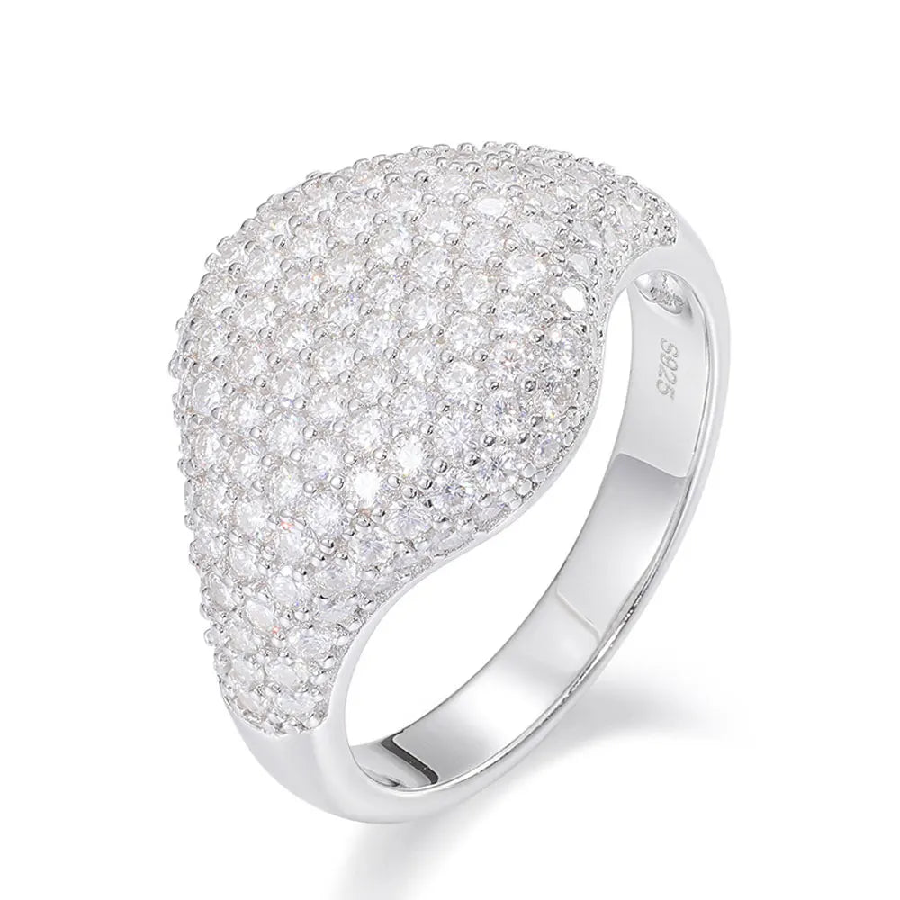 All Moissanite Ring | S925 Sterling Silver Plated 18k White Gold Ring for Women