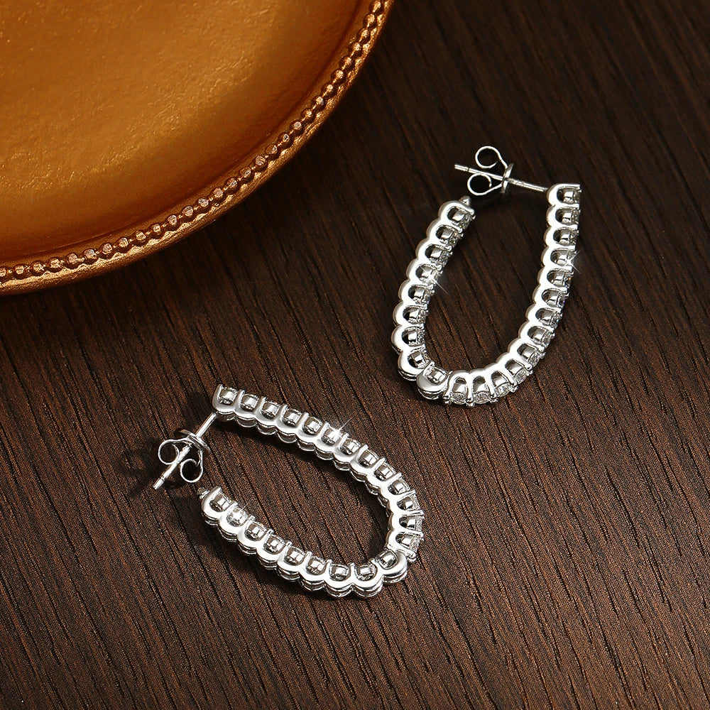 All Moissanite Earrings for Women, Luxury Earring Jewelry S925 Sterling Sliver Plated, 18k Gold Ear Stud