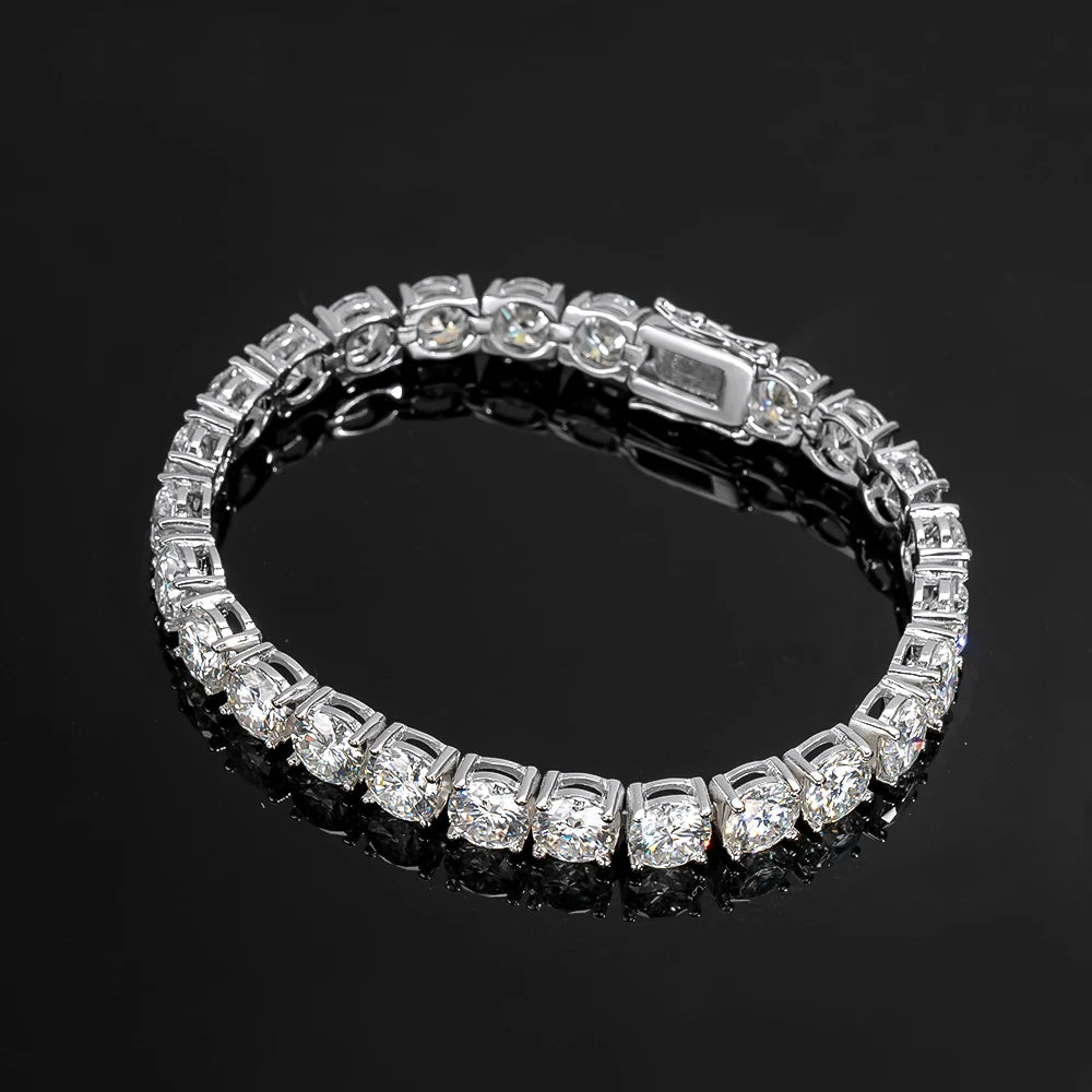 6.5mm D Color Moissanite Tennis Bracelet | S925 Silver Bracelet