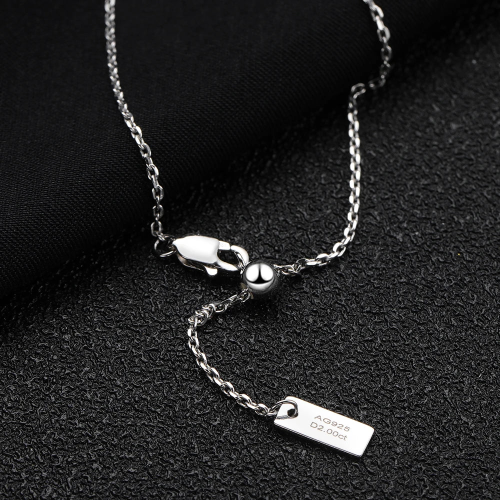 6*8mm 2CT Emerald Cut Moissanite Pendant Diamond, 100% S925 Sterling Silver Plated, 18k Gold Necklaces for Women